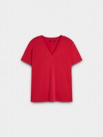 Camiseta Básica Cuello Pico rojo
