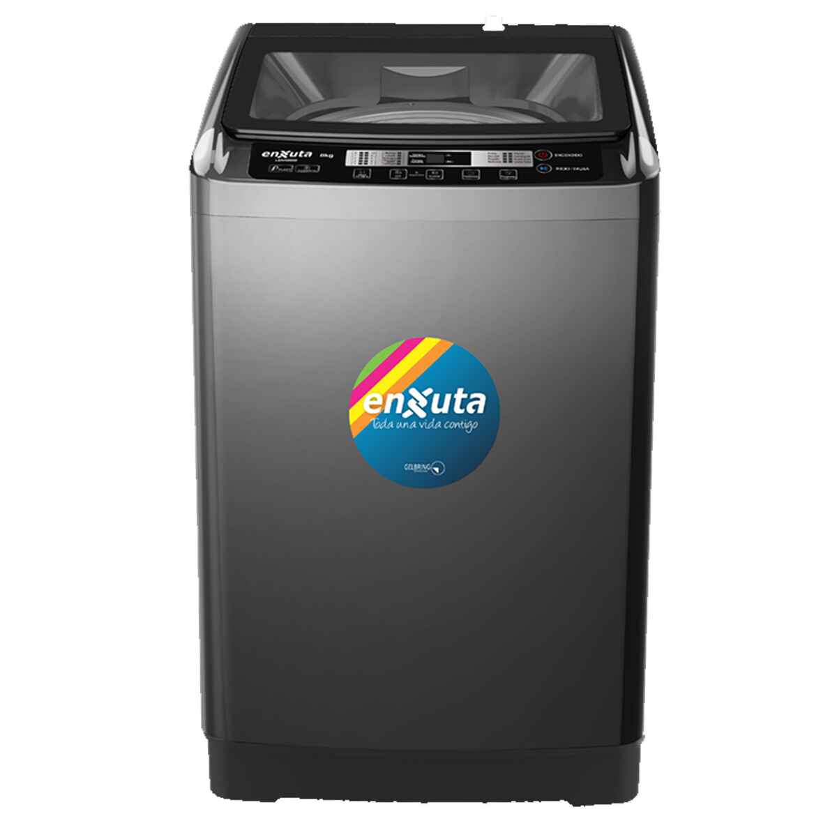 LAVARROPA AUTOM. CARGA SUPERIOR 8 KG ENXUTA BOMBA Y TAPA DE VIDRIO 