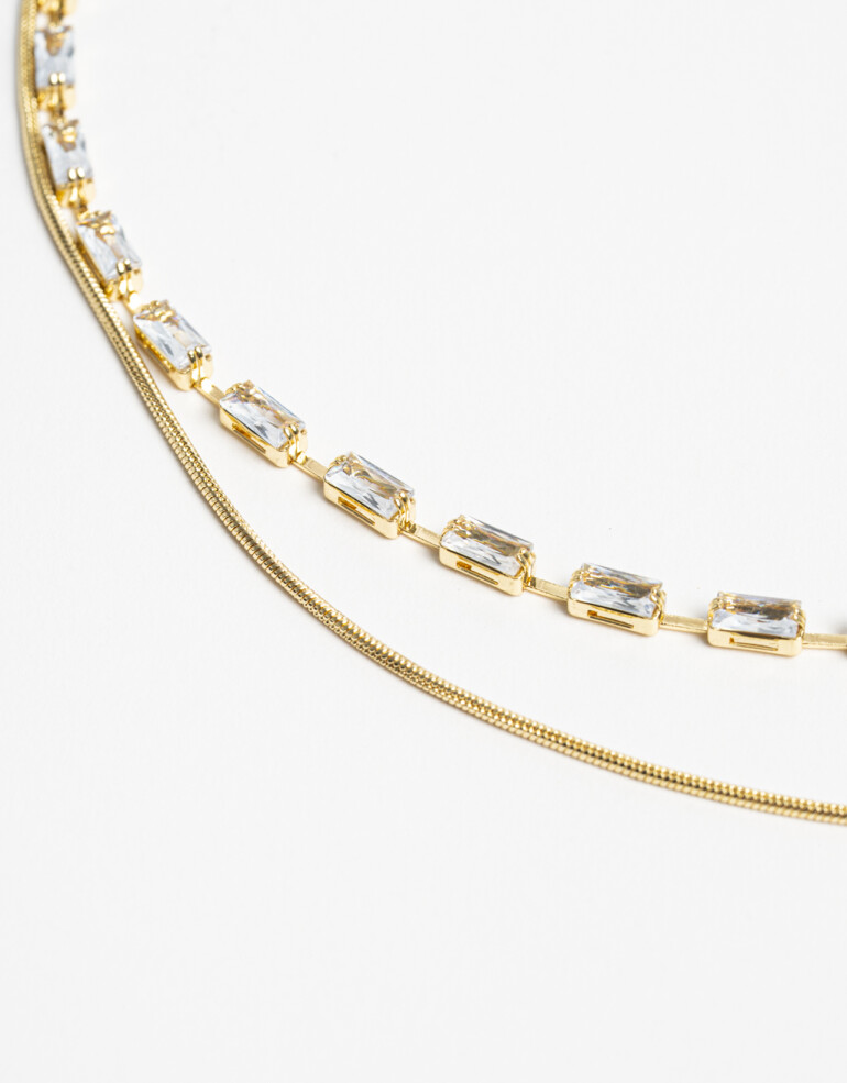 Collares Cortos Strass Collares Cortos, Statement Night - Dorado
