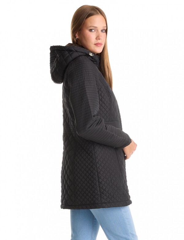 Campera Matelassé & Capucha NEGRO