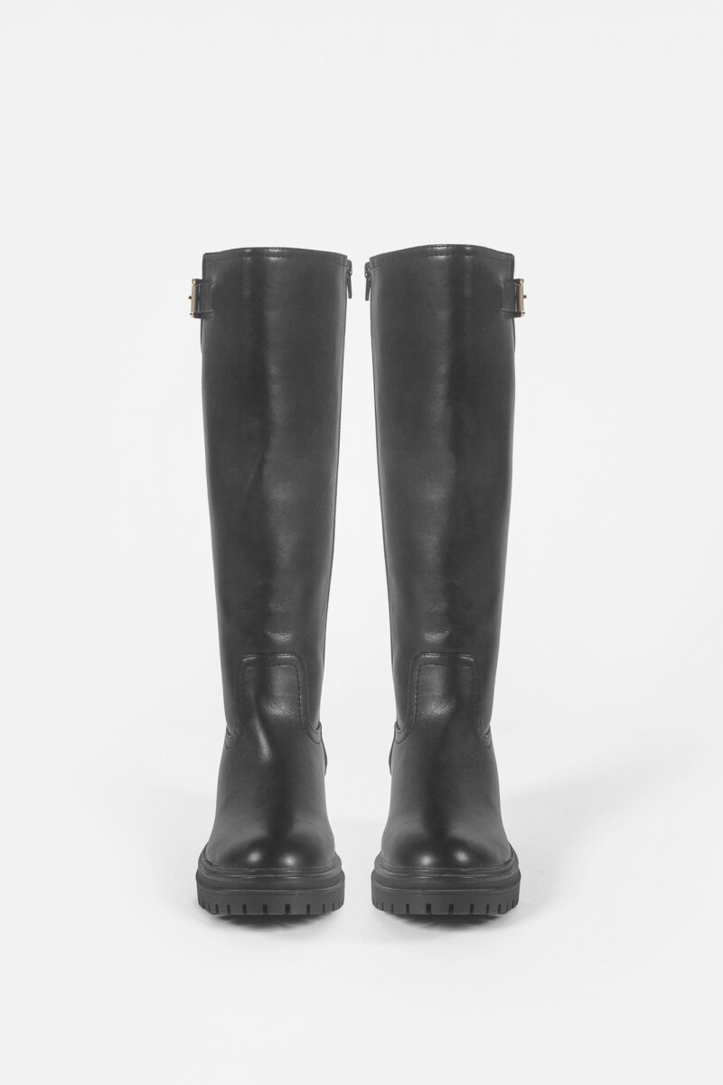 Bota de montar con hebilla negro