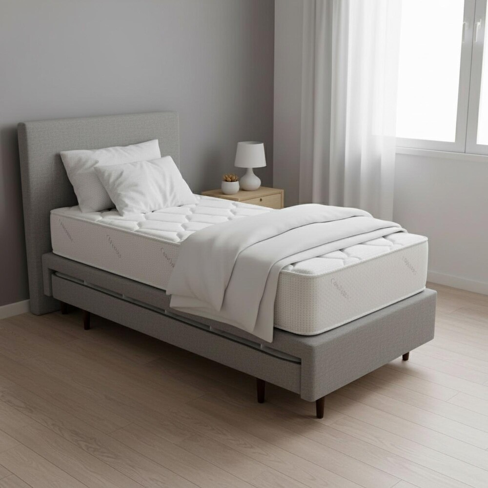 SOMMIER 1 PLAZA PLATINUM + BOX MARINERO GRIS