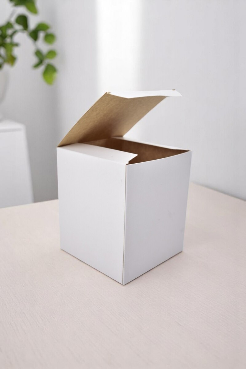 Caja flexi plegable 10x10x12 cm. - BLANCO 