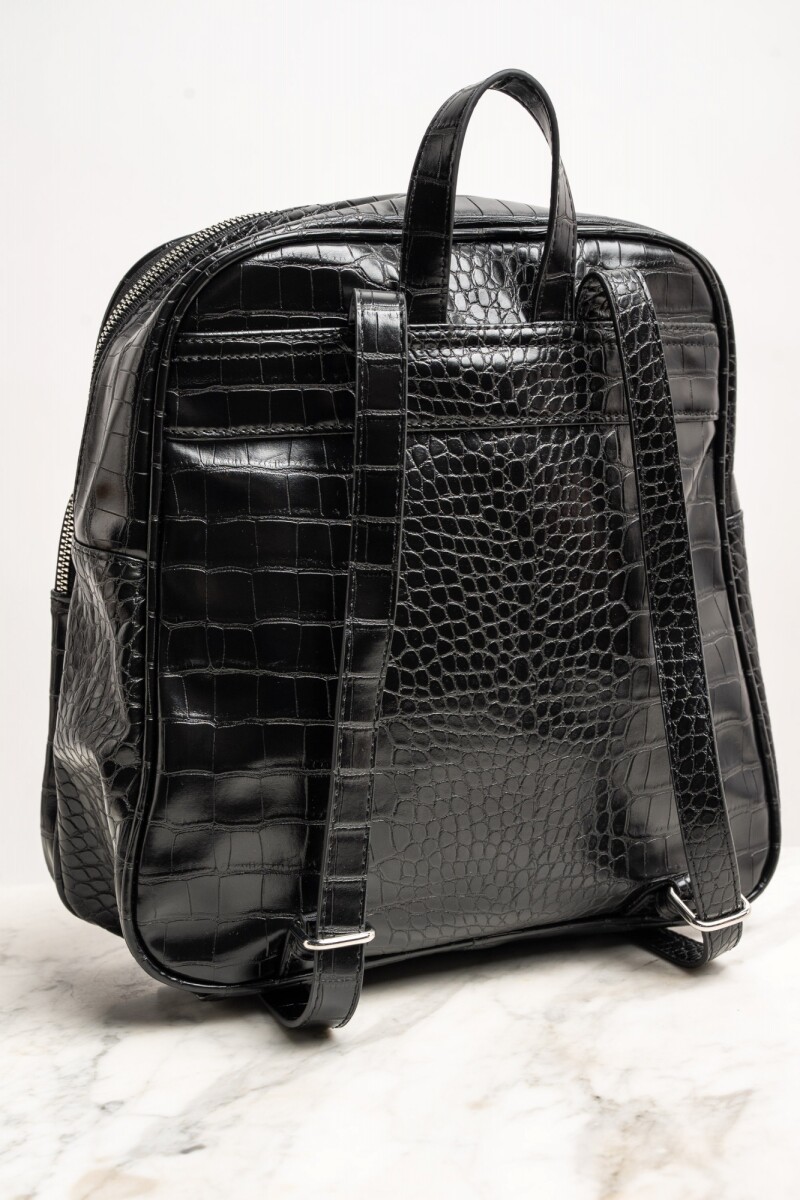 Mochila Midi Croco Negro