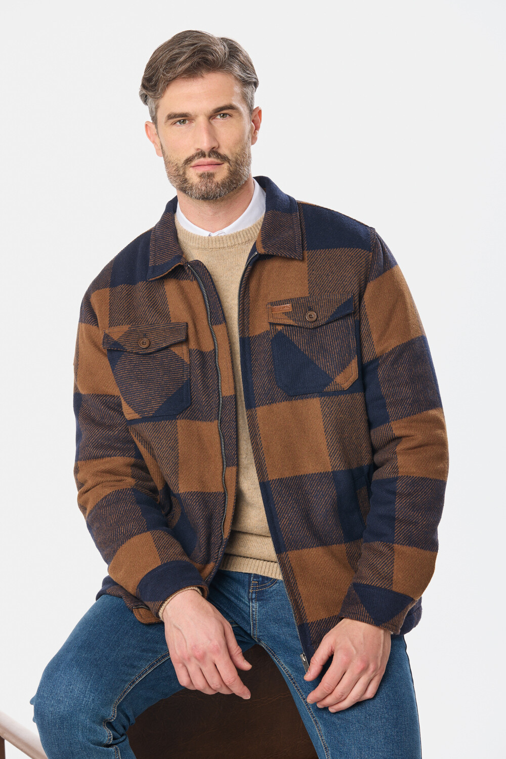 CAMPERA DE ABRIGO DE PAÑO Azul
