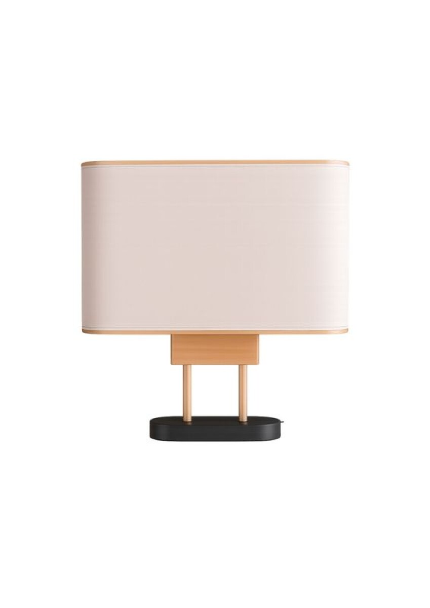 VELADOR DE MESA DUO DORADO 1L E27 PANTALLA LINO CRUDO 