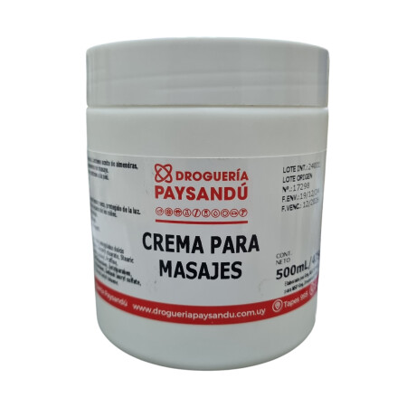Crema para masajes 500ml Crema para masajes 500ml