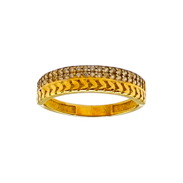 Anillo Sin Fin-Oro Bajo-Piedra Zirconia-AN8100 conpiedra