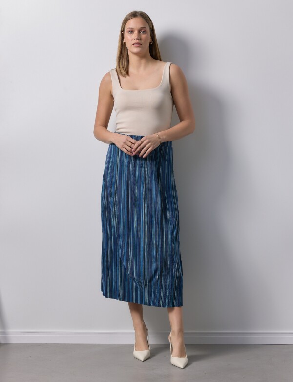Falda Plisada AZUL/MULTI