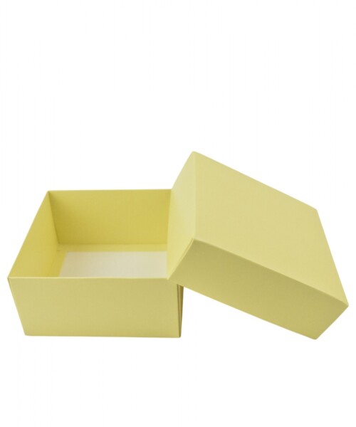 Caja Cuadrada 12x12x6 cm AMARILLO PASTEL