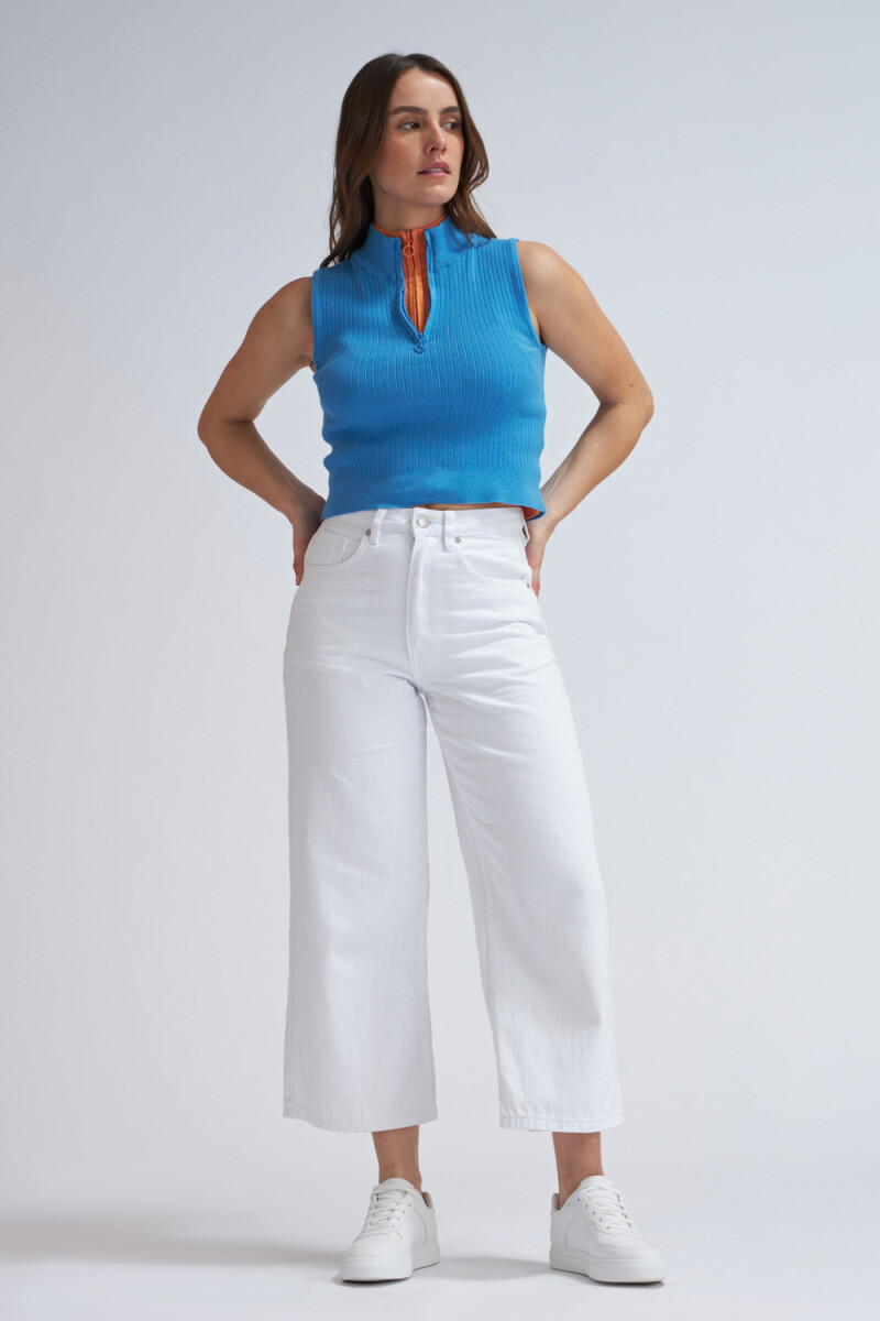 Pantalón de jean culotte Blanco