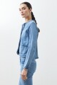 Chaqueta de jean con detalle trenzado jean medio