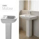 LAVATORIO Y PEDESTAL DE LOZA SANITARIA MALAWI BLANCO BLANCO