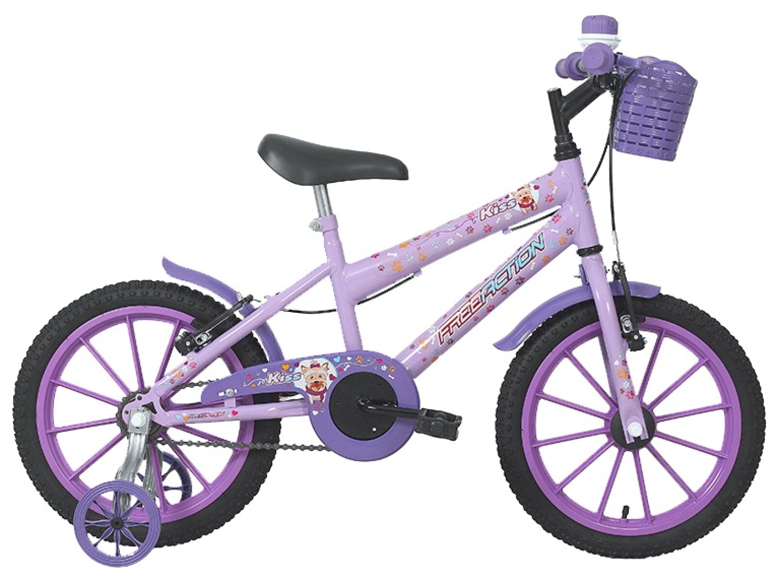 Bicicleta Free Action Aro 16 Fem Kiss C/Cesta + Casco 