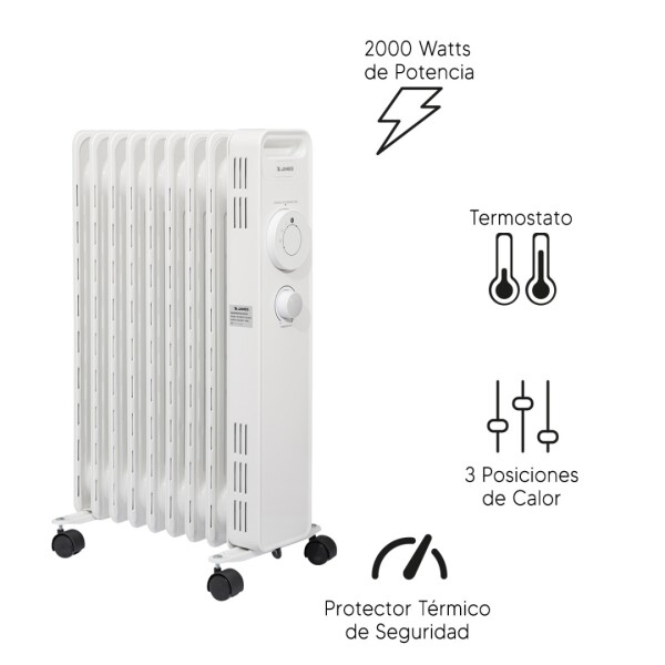 Radiador Aceite James Ra 2000w BLANCO