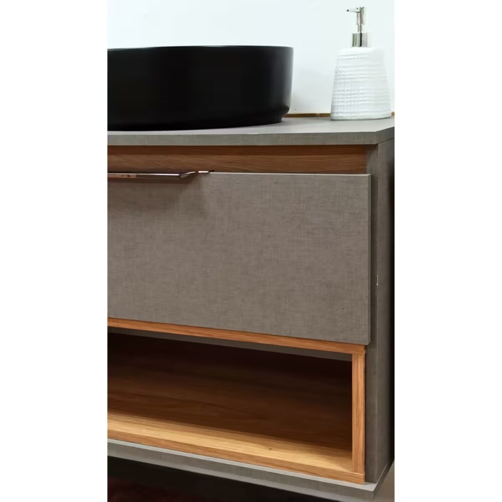 Mueble de baño suspendido Isadora Grigio con Catedral 78cm con Bacha de Loza Mueble De Baño Suspendido Isadora Grigio Con Catedral 78cm Con Bacha De Loza