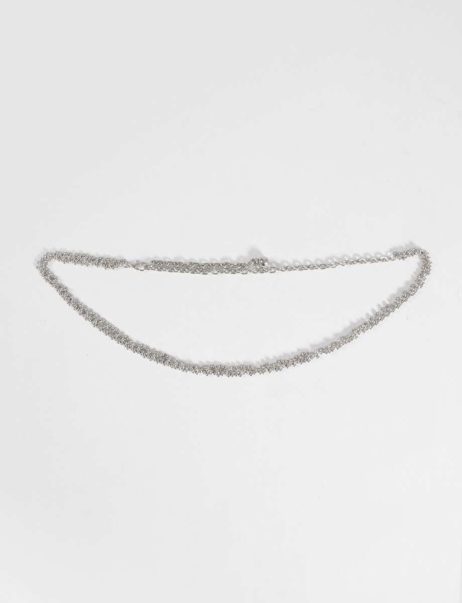 Cinturón metálico borlas - plateado 