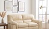 Sillon Livintus 2 Cuerpos Cuero Natural Hielo