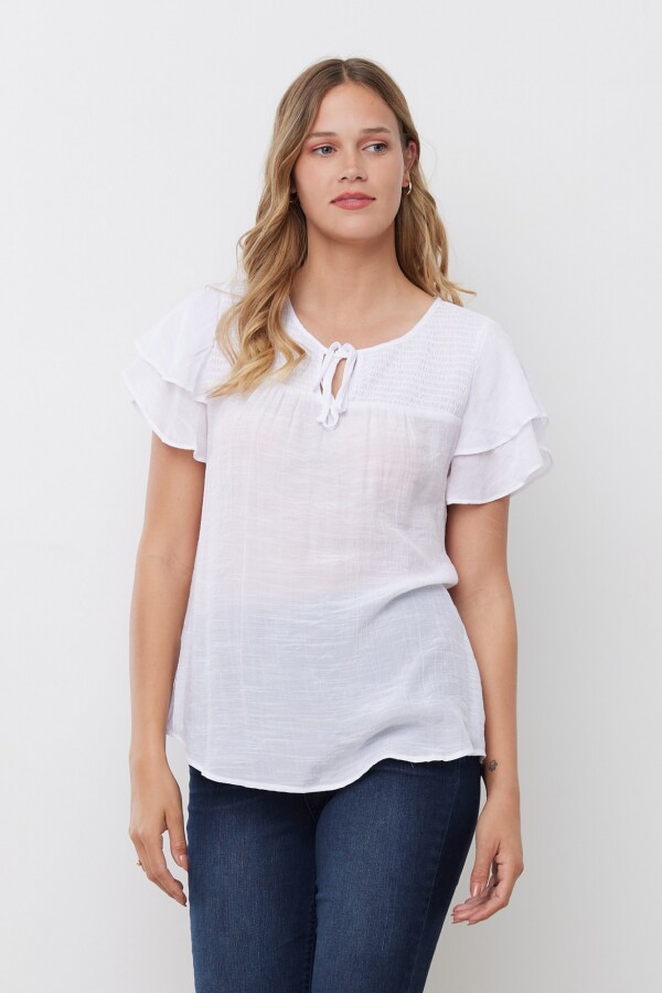 Blusa Smock BLANCO