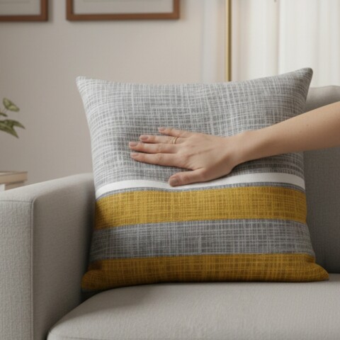 Almohadón Decorativo 45x45 cm - Franjas 01 – Cojín Suave para Cama y Living Almohadón Decorativo 45x45 cm - Franjas 01 – Cojín Suave para Cama y Living