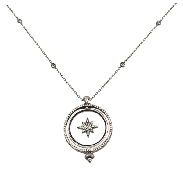 Conjunto colgante Estrella cardinal - Plata 925 - Zirconia- CJ3135 Conpiedra