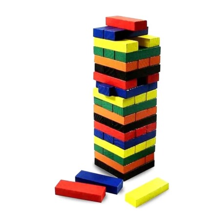 Juego de Ingenio Jenga de Madera en Colores 54 Piezas 001