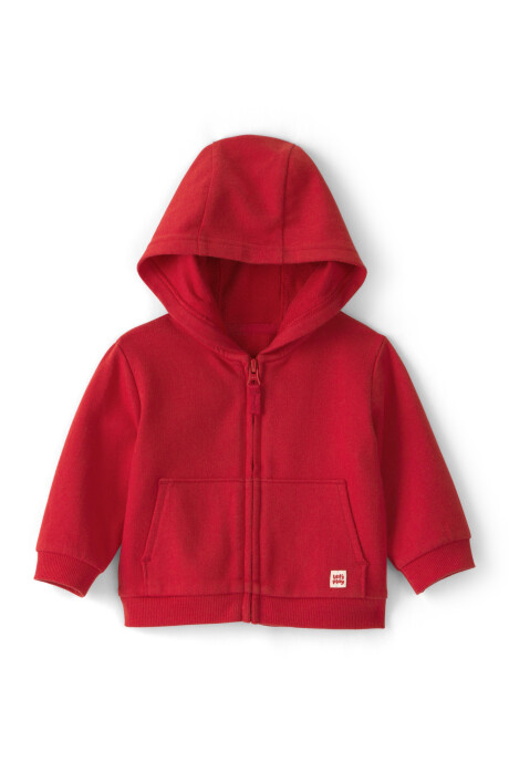 Campera de algodón, roja, con capucha Campera de algodón, roja, con capucha