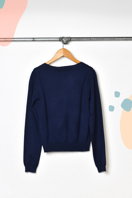 Cardigan Niña escote U Azul Marino