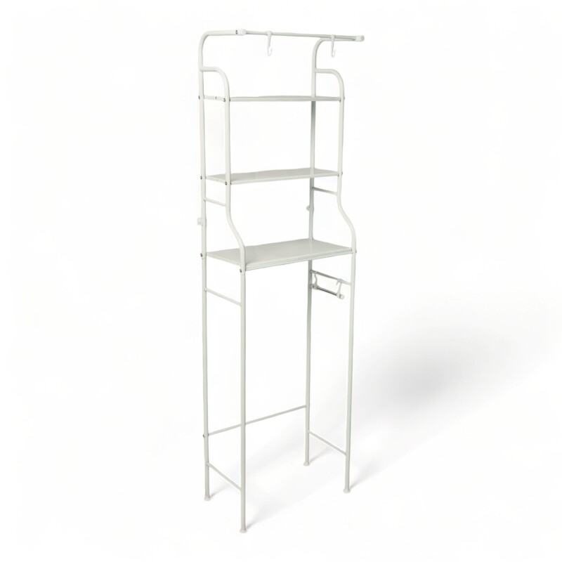Mueble Metal Organizador Rack Sobre Inodoro tres estantes Blanco