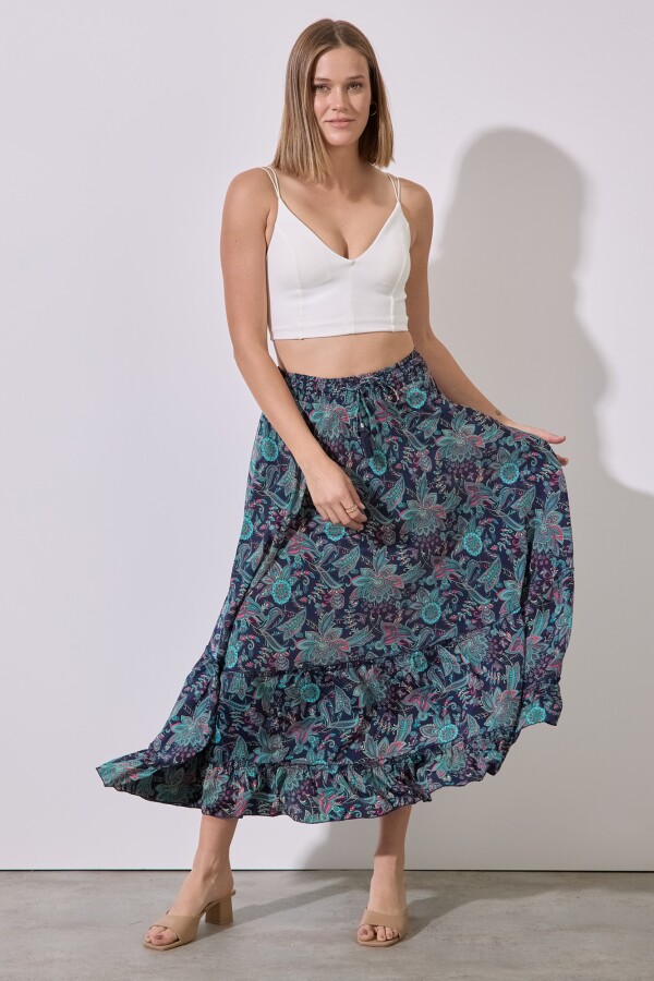 Falda Maxi Print MULTI/VERDE