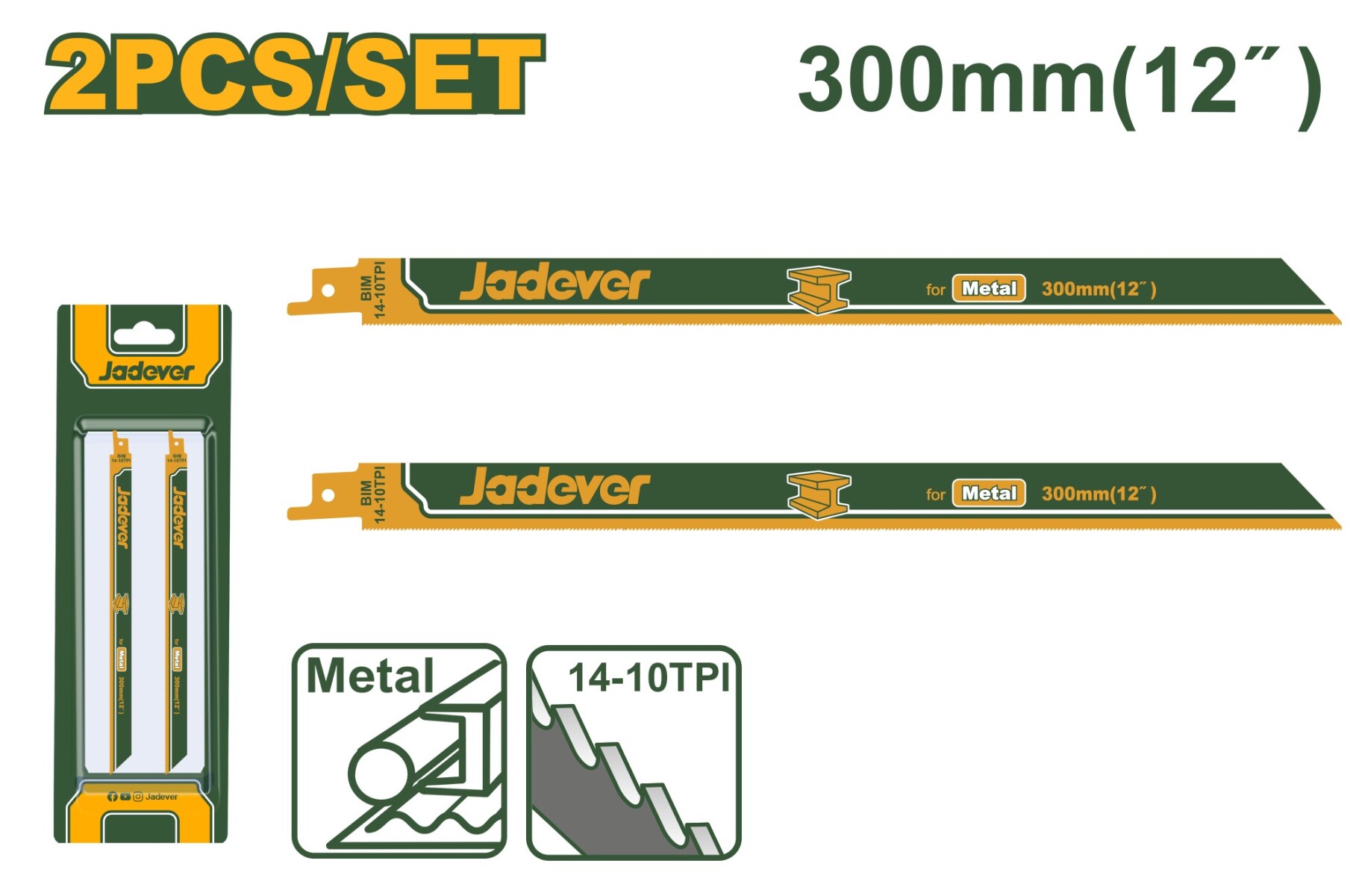 SIERRA SABLE HOJAX2 300MM METAL JADEV 