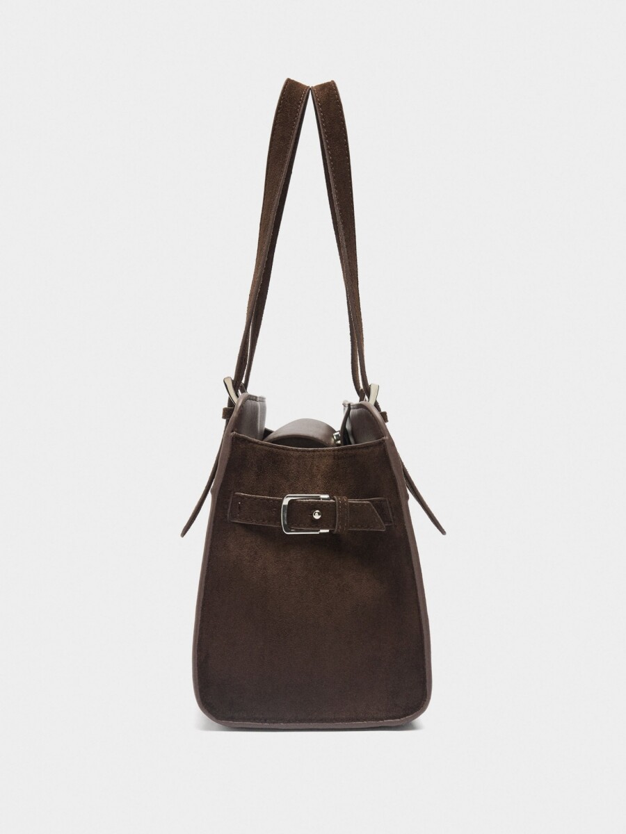 Bolso Tote Efecto Piel marron