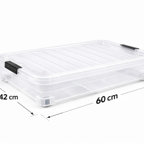 Caja Organizadora Con Ruedas 42 Litros Bajo Cama 60x42x17 Transparente