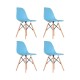 Pack 4 Sillas De Comedor Eames Lumax De Diseño Moderno Con Patas De Madera Azul