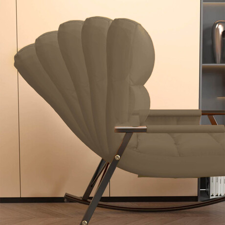 Sillón Reposera Mecedora Respaldo Ajustable Bolsillo Marron