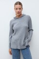 Hoodie tejido estructuras gris melange