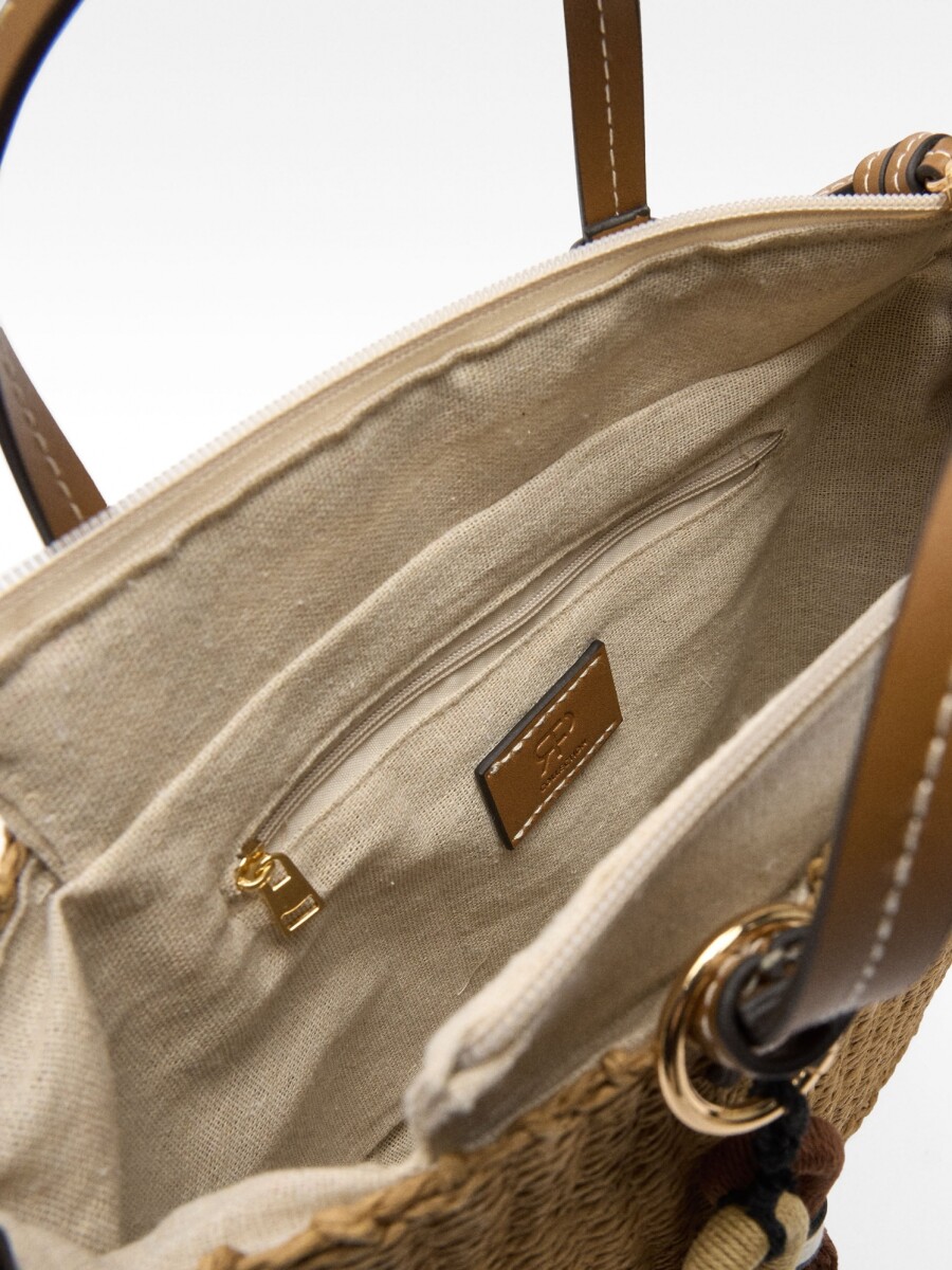 Bolso Tote De Efecto Rafia natural