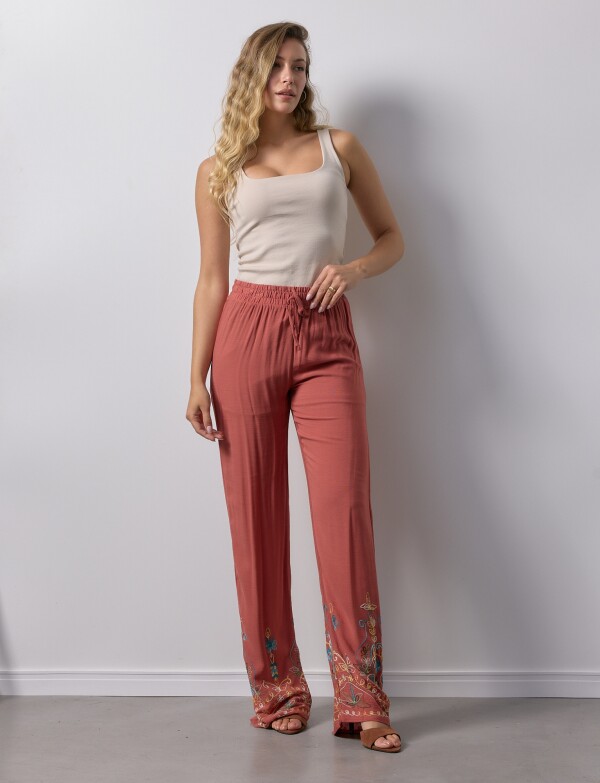 Pantalon Bordado TERRACOTA