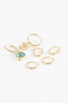 Set aros dije piedra dorado