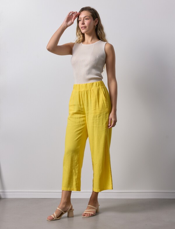 Pantalon Lino AMARILLO