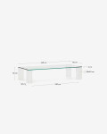 Mesa de centro Adularia de cristal templado transparente 140 x 60 cm