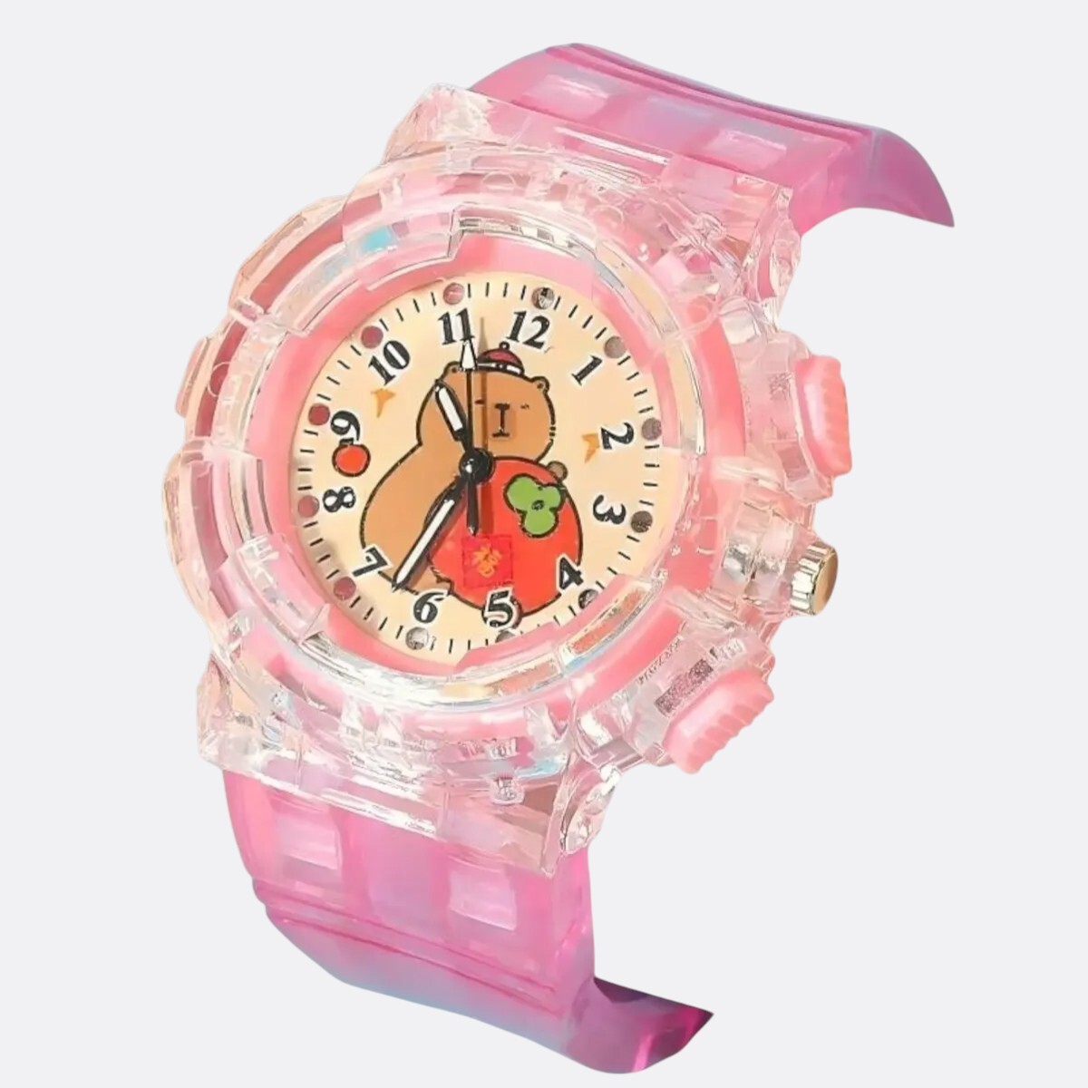 Reloj De Pulsera Infantil Capibara Colores - Rosa 