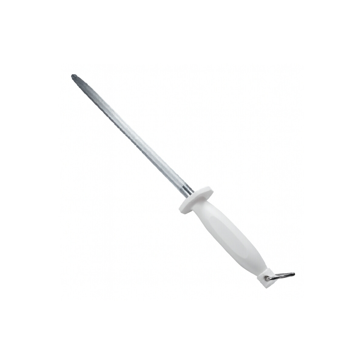 Chaira Estriada de Acero Inoxidable Mango Blanco 25 cm 