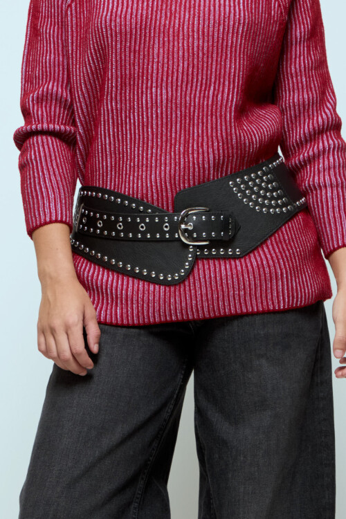 Cinturón faja tachas negro