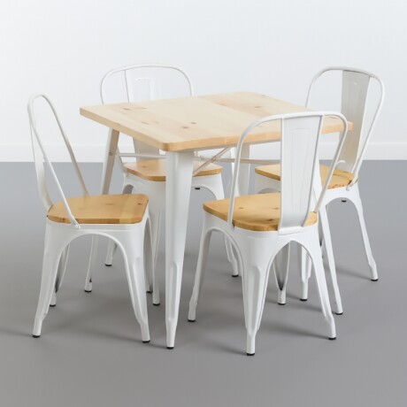 MESA TOLIX CUADRADA 70X70 Mesa De Comedor Cuadrada Tolix 70CM Blanca