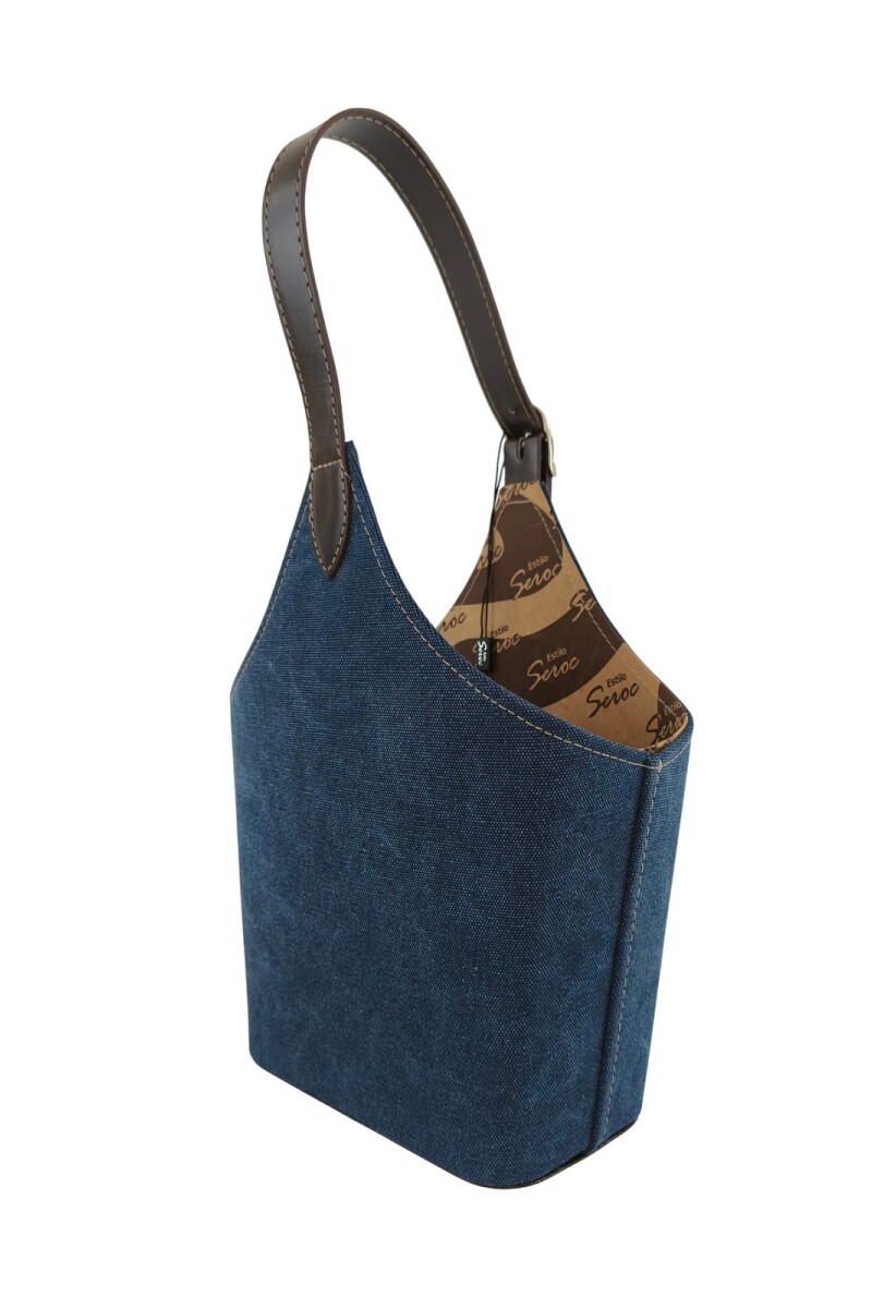 Matera canasto en lona Azul