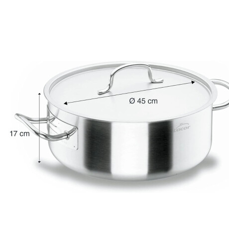 Cacerola inox con tapa 45x17 cm 27,5 lts Cacerola inox con tapa 45x17 cm 27,5 lts