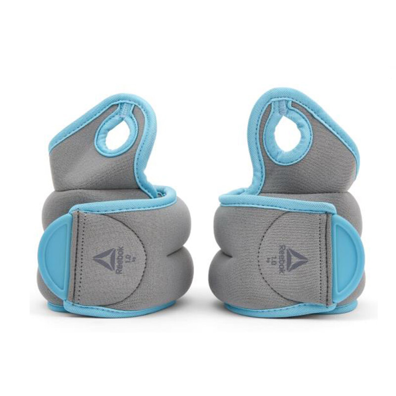 Pesas Muñequeras Reebok 1kg c/u Celeste