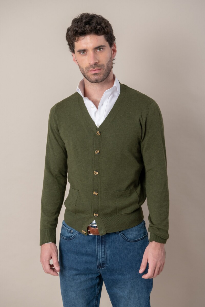 Cardigan lana merino - Verde 