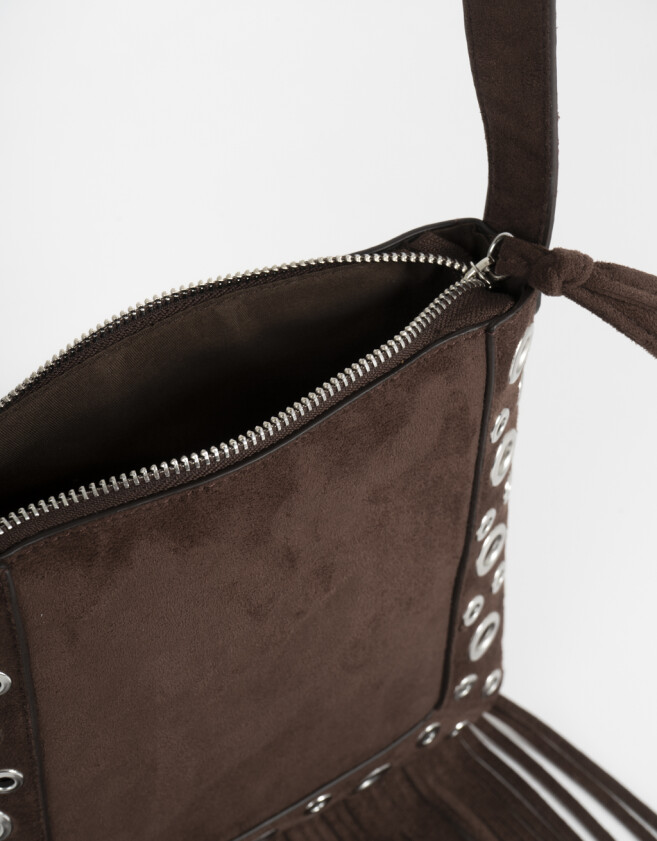 Bandoleras Bandolera Suede Flecos - Marron Chocolate